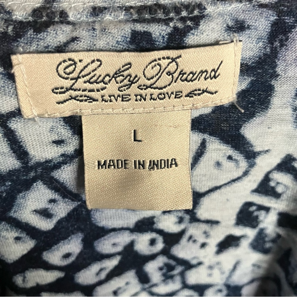 Lucky Brand Tee Womens Patterned Embroidery Floral Size Large - Picture 3 of 9